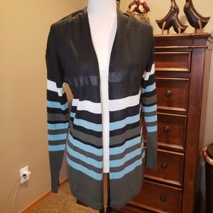 BCBG striped cardigan sweater